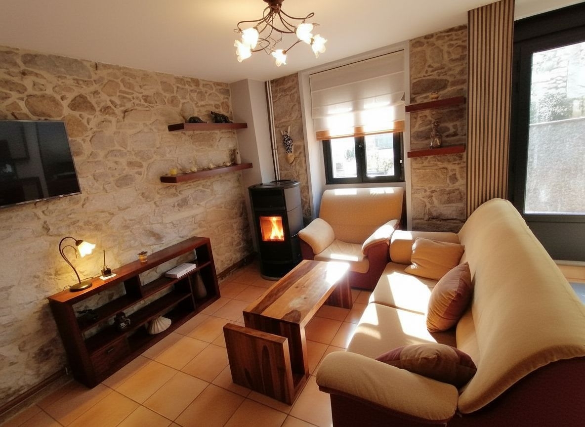 Vilaxoan: coqueta casa muy céntrica, se ofrece en alquiler para larga temporada