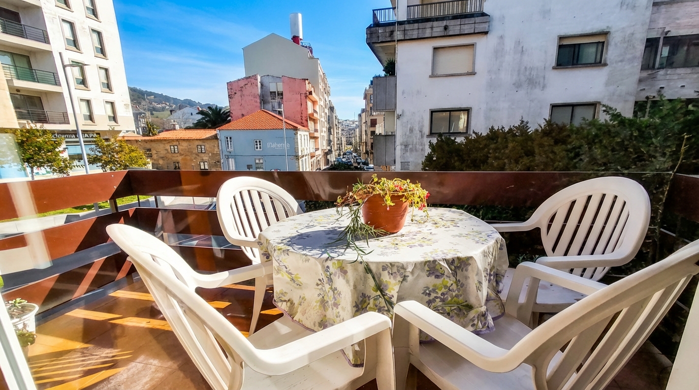 **Encantador piso exterior con terraza y jardines comunitarios**
